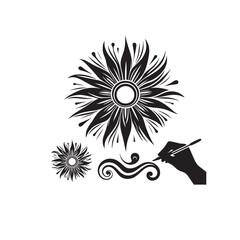 Plants and Flower Silhouette Vector Illustration