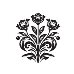 Plants and Flower Silhouette Vector Illustration