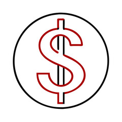 Obraz premium Dollar Symbol Icon Inside a Circle