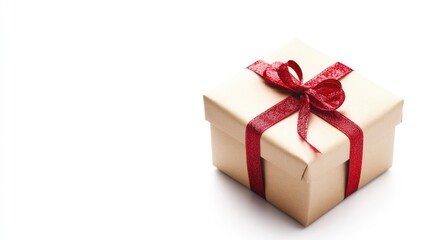 Obraz premium New Year, christmas gift box isolated on white background