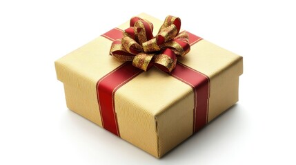 Obraz premium New Year, christmas gift box isolated on white background