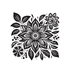 Plants and Flower Silhouette Vector Illustration