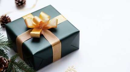 Obraz premium New Year, christmas gift box isolated on white background