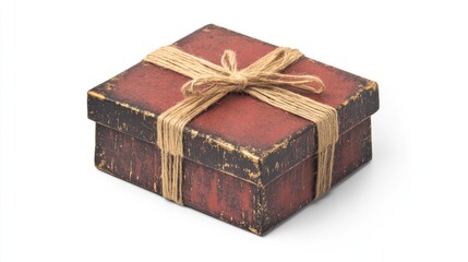 New Year, christmas gift box isolated on white background