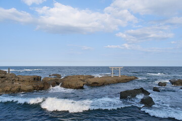 茨城県　神磯の鳥居　Torii of Kamiiso, Ibaraki Prefecture