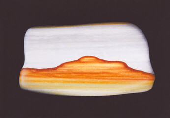 Polished landscape Jasper semiprecious stone resembles the landscape of the US southwestern States of Arizona Utah and Nevada