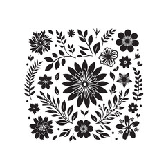 Plants and Flower Silhouette Vector Illustration