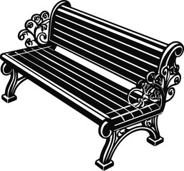 bench silhouette vector illustration