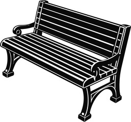 bench silhouette vector illustration