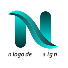 creative modern color full n logo design
