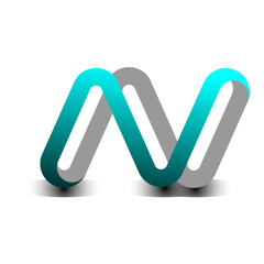 creative modern color full n logo design