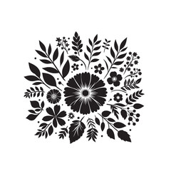 Plants and Flower Silhouette Vector Illustration