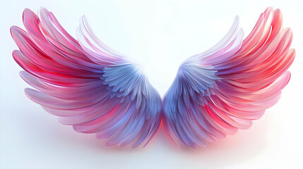 3D Plus Size Model Wings with Freedom Text concept as An abstract vector showing wings representing plus size models with the word Freedom in a flowing script. The elements are isolated on a white bac