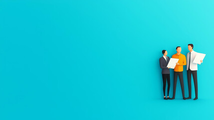 Business team setting objectives, strategic planning, flat design illustration