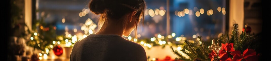 Woman Crafting Christmas Decorations