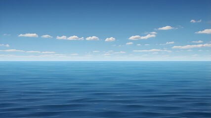 Obraz premium A minimalist scene of Deep Blue Sea Under a Clear Sky with Gentle Ripples