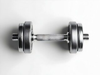 Sleek and Powerful Dumbbell on Minimalist White Background