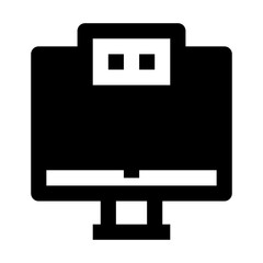 Computer Simple Glyph Icon. Single icon, glyph vector icon