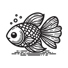 Fish one line drawing. vector illustration minimalism style
