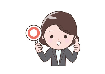 マルを出すビジネスウーマン
