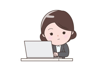 デスクワークのビジネスウーマン