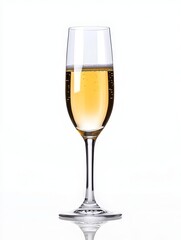 Sparkling Elegance Champagne Flute Against a Pristine White Background
