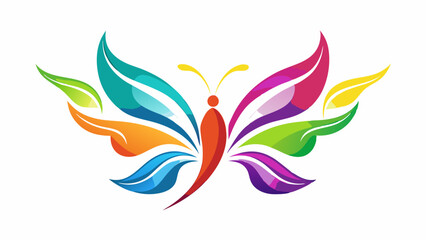 Quartet of Colorful Abstract Butterflies. Vibrant beauty butterfly collection. butterfly logo beauty spa lifestyle care relax yoga, abstract wings set of symbol icon design vector.
