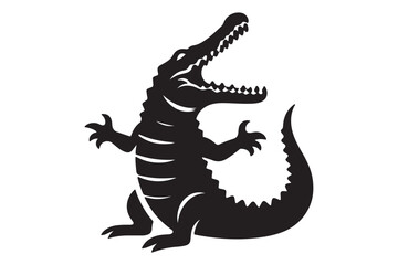 Crocodile silhouette vector illustration