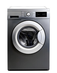 On PNG, a grey washing machine with a closed door