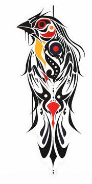 recommend clip art: Tribal Finch Tattoo symmetry very simple traditional tattoo flash styles illustration