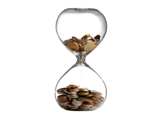 coin-filled hourglass on PNG