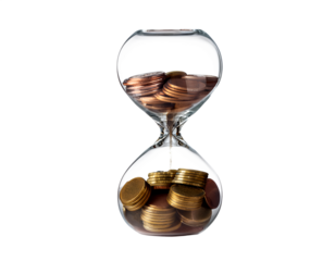 coin-filled hourglass on PNG