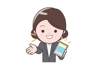 タブレットで説明するビジネスウーマン