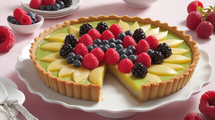 pie with fruit topping