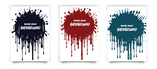Vector template grunge brush texture with overlay. Abstract frame pattern element grunge shape clipping mask. Design for banner, poster, flyer.