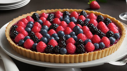 pie with fruit topping