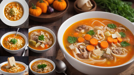 Warm soup served in a bowl