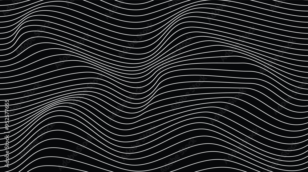Fototapete wave stripe background. seamless pattern. horizontal lines stripes pattern or background with wavy d