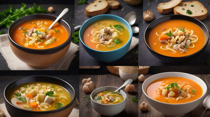 Warm soup served in a bowl