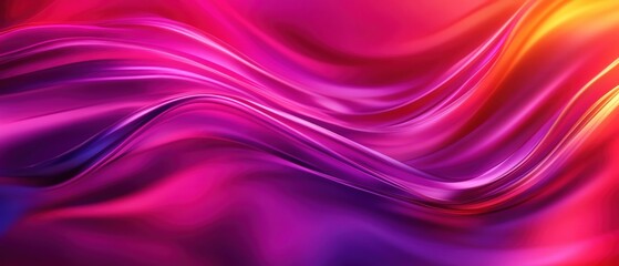 Naklejka premium A vibrant abstract wave of colors, showcasing elegant shades of pink, purple, and gold, perfect for backgrounds or creative projects.