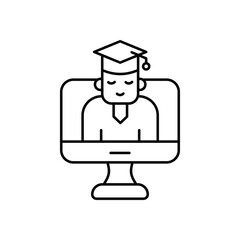 Online Graduation vector icon