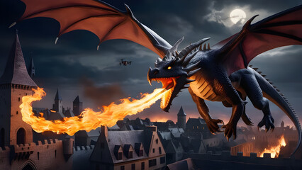 dragon in the night