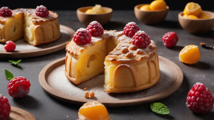 pastry with sweet fruit topping