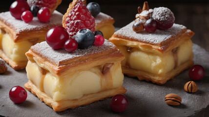pastry with sweet fruit topping