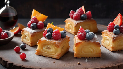 pastry with sweet fruit topping