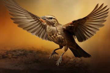 Obraz premium A Bird in Flight: Wings Spread Wide