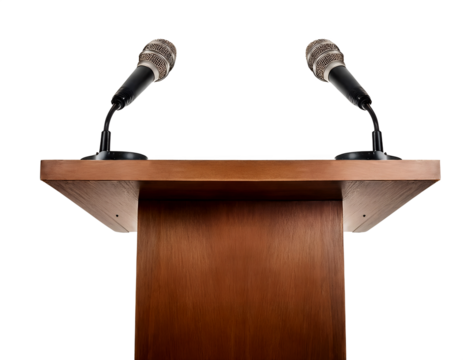 microphone-equipped podium on PNG