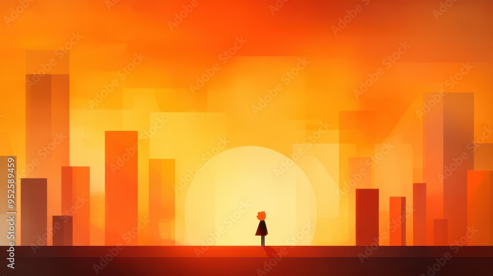 Aufkleber nostalgic journey of a 16-bit character: walking along a pixelated path with contemporary vibes and 