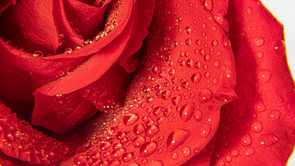 A red rose close-up photography. Concept of female gardening. Elegance and grace of a red rose...