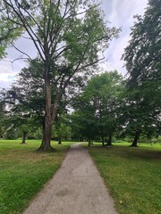 Fototapeta premium ein schöner Park mit atmosphärischem Himmel in Bad Doberan, Mecklenburg - Vorpommern